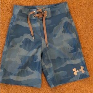 Boys Under Armour Blue Camo Bathing Suit